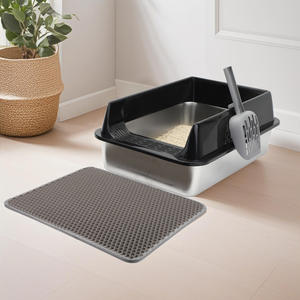 Toilette pour chat semi-fermée en acier inoxydable à côtés hauts, facile à nettoyer, de grande taille, anti-éclaboussures, épaisse - Product Image 3