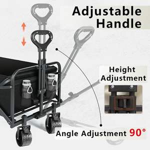 Inklapbare aanhangwagen 180L opvouwbare transportwagen 600D Oxford-stof terreinwielen 400lbs buitengebruik kamperen tuin strand - Product Image 3