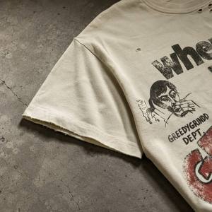 Men's Regular Fit Beige Wash Distress Vintage Breathable Knitted Cotton Short Sleeve <b>T</b>-<b>Shirts</b> Custom Letter Gradient Character - Product Image 5