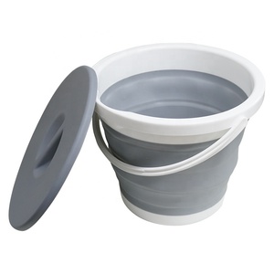 Safe and reliable collapsible plastic water bucket with lid 5L small square folding bucket
