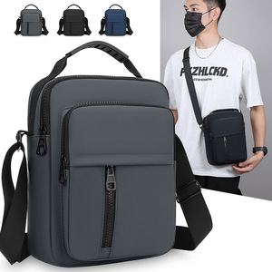 Men's Crossbody <b>Bag</b> <b>Small</b> Durable Shoulder <b>Bag</b> For Daily Commuting Gray <b>Black</b> Dark Blue Solid Color - Product Image 1