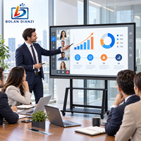 Tableau blanc interactif intelligent BOLAN OEM ODM, multi-touch, écran tactile infrarouge 10 points, écran LCD 4K, luminosité 350 cd/m2, cadre en aluminium