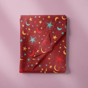 Nueva <span class=keywords><strong>Tela</strong></span> de Popelina de Algodón Estampada con Diseño de Luna y Estrellas, Ecológica, Ligera y Orgánica para Vestidos de Mujer y Niña - Product Image 2