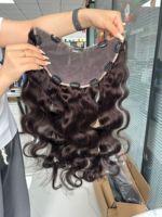 Nouvelle Offre Spéciale : Extensions de Cheveux Naturels Vierge Faits Main en Forme de U avec Dentelle, Alignement des Cuticules, pour Femmes, à Clipser en V