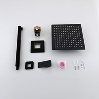Ensemble complet de robinetterie de douche pour salle de bain, concept standard, carré, intelligent, fixation murale dissimulée, mitigeur noir mat, design moderne