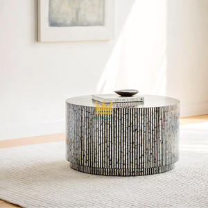 Tabouret en nacre, style moderne, multifonctionnel, mobilier d'intérieur, décoration intérieure, mosaïque laquée, nouveau design vietnamien, couleur noire - Product Image 4