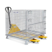 Conteneur en treillis métallique pliable robuste pour le stockage industriel