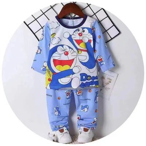 Ensemble de <span class=keywords><strong>pyjama</strong></span> imprimé dessin animé pour fille et garçon, t-shirts et pantalons, vêtements de nuit en coton pour enfants, 2 pièces, printemps et été, vente en gros - Product Image 5