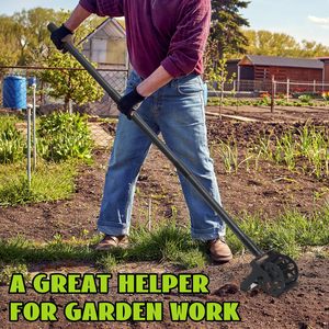 Roterende Cultivator Tool 2 In 1 Handhelmstok Voor Tuinieren Verstelbaar Onkruidverwijderingsgereedschap Met Roestvrijstalen Paal Voor Grondmenging - Product Image 5