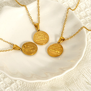 12-Monats-Maiglöckchen-Medaillon-Halskette aus Edelstahl, minimalistische Unisex-Schlüsselbeinkette, kreativer Großhandelsschmuck - Product Image 3