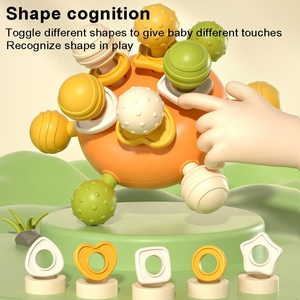 Balle de dentition <span class=keywords><strong>Montessori</strong></span>, hochets en silicone pour bébé, jouet sensoriel d'activité à mâcher - Product Image 5