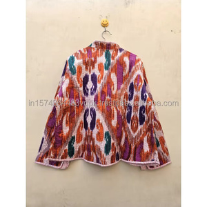Chaqueta de Mujer Eket Print, Estilo Boho Hippie, Acolchada, de Algodón Ecológico, Reversible, con Estampado Kantha Indio Pintado a Mano, para Verano - Product Image 2