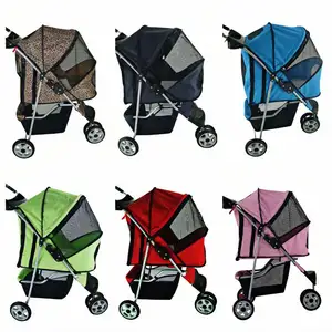 Cheap Wholesale Small Pet Animal Strollers Foldable Portable Dog Trolley With 3 Wheels