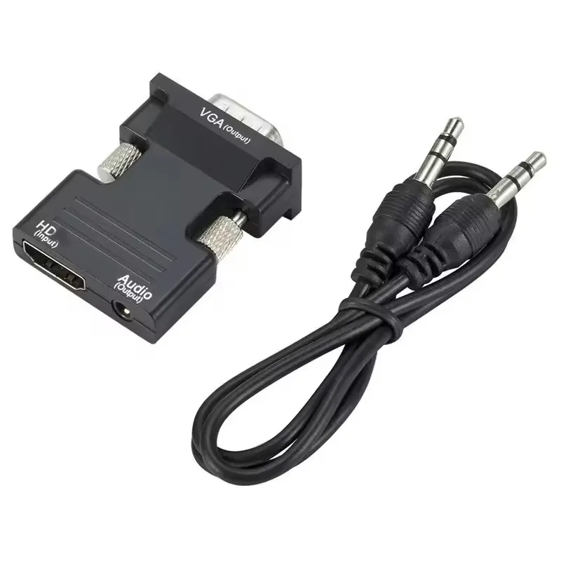 Konverter adaptor hd ke vga dengan headband audio vga ke tv hd kualitas bagus untuk konverter Video kabel antarmuka PC laptop