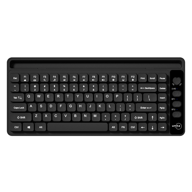 Hot Selling Universal Dual BT Wireless Keyboard Multi Device Compact Slim Keyboard for Mobile Phone Tablet Travel Home Business