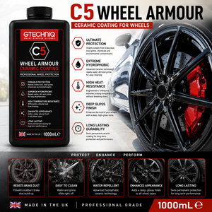 Revêtement céramique pour jantes C5 Wheel Armour 1000ml, revêtement céramique professionnel pour jantes de voiture, hydrophobe, résistant aux hautes températures, protection contre la poussière de frein - Product Image 4