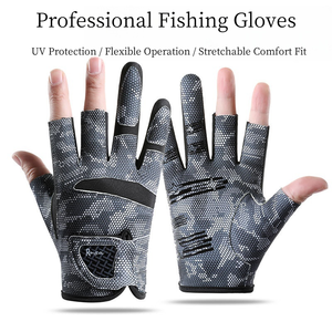 Sarung tangan memancing 3 jari SPF50 +, sarung tangan pelindung matahari, sarung tangan olahraga luar ruangan, sarung tangan anti selip, ringan, cepat kering, lembut - Product Image 3