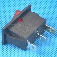 Interrupteur à bascule KCD3 éclairé par LED rouge, 250V/15A, 125V/20A, SPST marche-arrêt, 2 positions, 3 broches, pour voiture, bateau, marine