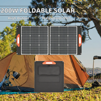 Panneau solaire pliable 200W monocristallin, chargeur portable, étanche IP67, pour camping, station d'alimentation, batterie