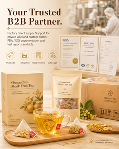 Édulcorant Naturel aux Fleurs d'Osmanthus Dorées <span class=keywords><strong>et</strong></span> <span class=keywords><strong>Fruit</strong></span> du Moine, Compatible Keto, Sans Sucre, Thé Herbal Bio pour la Gestion du Poids, Sachet en Vrac - Product Image 6