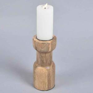 Portavelas de Mango Hechos a Mano para Decoración Navideña, Estilo Rústico Vintage, de Madera de Acacia - Product Image 1