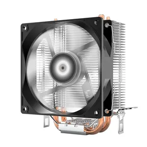 พัดลมระบายอากาศฮีตซิงก์ CPU,คอมพิวเตอร์ระบายความร้อนได้หลายแพลตฟอร์มพัดลม9CM Silent 2ท่อความร้อนสำหรับ Heat Disperpatio รองรับ115X 1200 1700 AM4