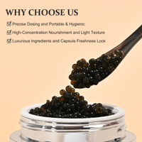 Crème Visage Hydratante et Liftante Bio Végane au Caviar Noir en Capsules, Effet Éclat, à Marque Blanche, Enrichie en Vitamine E