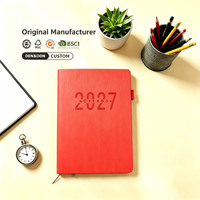 Agenda A5 à couverture rigide avec attache pour stylo, organiseur annuel, carnet de notes pour l'organisation des réunions professionnelles