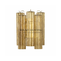 Lampe murale en verre à rayures verticales de style rétro français, fabrication artisanale, couleur au choix, décoration intérieure pour villa, chambre, entrée