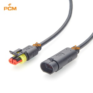 2-weg AMP Superseal connector mannelijk naar vrouwelijk 2-polig waterdichte verlengkabel Tyco 16AWG 282104-1 naar 282080-1 voor vrachtwagen aanhanger - Product Image 2