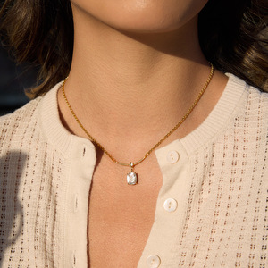 Collana Trendy con Zirconi in Acciaio al Titanio, Impermeabile e Antiossidante, con Catena Regolabile per Donne - Product Image 2