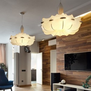 Modern Chinese Style Silk <b>Chandelier</b> 80cm Round E27 Single Head Living Room Bedroom <b>Lighting</b> - Product Image 2