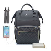 Lequeen USB Rucksack Windel Organizer für Frauen Mutterschaft Windel tasche Windel Wickel auflage für Kinderwagen Mumie Mutterschaft
