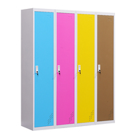 Casier en acier coloré à porte simple, démontable, résistant à la rouille, pour le rangement des vêtements des employés, idéal pour dortoir et salle de sport