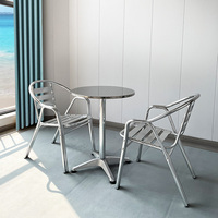 Hochwertiges Edelstahl-Hohl aluminium rohr Indoor Outdoor Universal Tischs tuhlset
