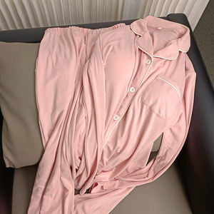 Luxury Two-Piece Women's <b>Pajama</b> Set High Quality <b>Thermal</b> Polyester Modal Fabric Breathable Milk Silk Soft Sleepwear Autumn - Product Image 4