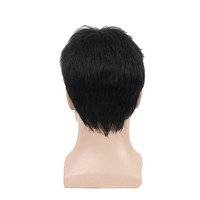 Perruque de cheveux humains brésiliens vierges, cheveux humains, naturels, courts, sans colle, fabriqués à la Machine, pour les jeunes hommes