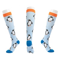 Logo personnalisé requin nouveau modèle dessin animé Animal Dot Compression chaussettes 20-30 Mmhg pour hommes séchage rapide