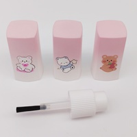 Cepillo de nailon con mango de plástico y tapa cuadrada de vidrio UV degradado, logotipo/color personalizado, tapa de rosca para esmalte de uñas y aceite.