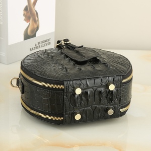 Sac rond en cuir de crocodile personnalisable, nouvelle tendance, sac à bandoulière en cuir de crocodile, sacs à main 100% cuir de crocodile, style féminin - Product Image 3