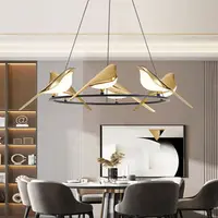 Moderne nordische Gold vogel hängende Pendel leuchte Restaurant Hotel Drop Decken leuchten Innen dekorative Led Kronleuchter