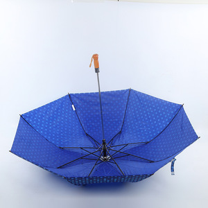 Double Layer Classic Golf <b>Automatic</b> Folding <b>Umbrella</b> Wooden Handle Polyester 102cm Diameter Promotional Business Advertising - Product Image 3