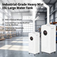 Humidificateur à ultrasons industriel de 15 L sur pied avec fonction de minuterie, faible niveau sonore (moins de 36 dB) pour usage domestique et commercial