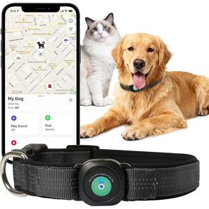 Collar GPS Vebiso para Perros, Nailon Negro, Rastreo en Tiempo Real, Compatible con Apple Find My (Solo iOS), Sin Cuota Mensual - Product Image 1