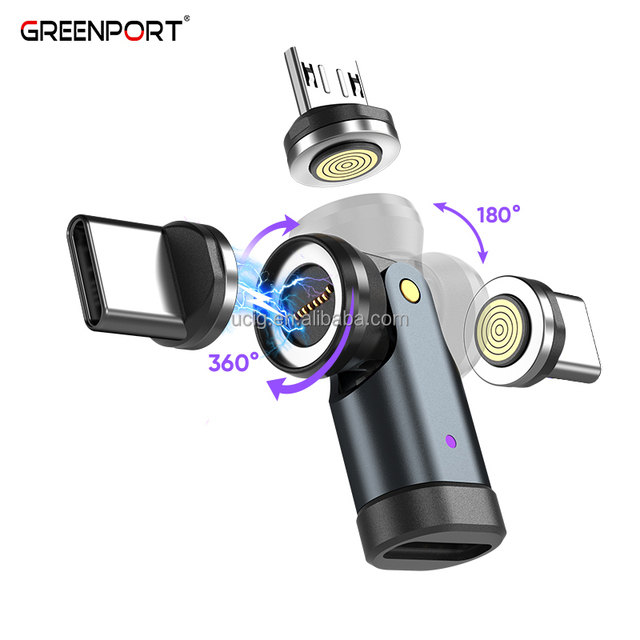 Magnetic Adapter 9Pin 540 Degree Rotating 240W Type-C Magnetic Charger Adapter Connector for Device Fast Charging Converter