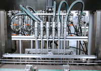 Machine de remplissage de liquides multi-têtes à pompe à piston automatique, idéale pour le lait, le vin et l'eau potable