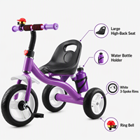 Tricycle pour enfants GEEN avec musique et lumières de sécurité, tricycle à pousser pour bébés avec prix plus bas