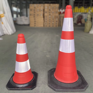 Cono di traffico riflettente personalizzabile arancione 75cm coni PVC plastica Pvc cono traffico per strada efficace - Product Image 2