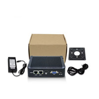 Barato y de bajo costo Mini J1900 Industrial sin ventilador Mini X86 Ubuntu PC con DDR4 RAM US/CN/EU enchufes