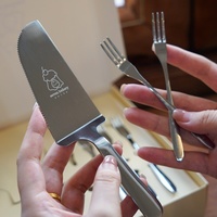 Ensemble de service à gâteau jetable et biodégradable en boîte avec assiettes, fourchettes, bougies d'anniversaire et chapeaux de fête